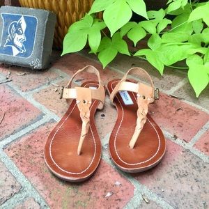 Steve Madden Nude Leather Braided Sandals